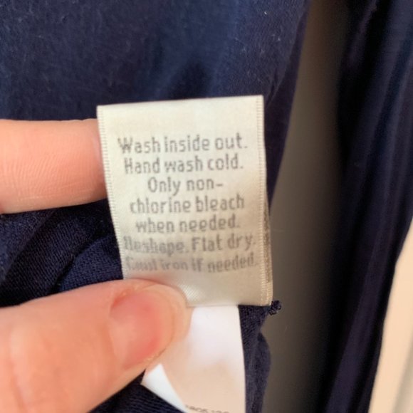 Lauren Conrad Long Sleeve Mesh Knit Navy Blouse - Picture 8 of 8